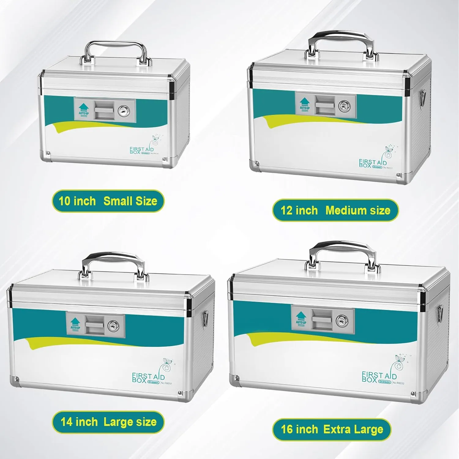 Medicine Lock Box,locking medicine box, Security Lock Boxes【Medium 12 x 7.68 x 7.87 Inch with removable storage pocket】,lock box, First Aid Key Safe Box,Lock Box for Medication