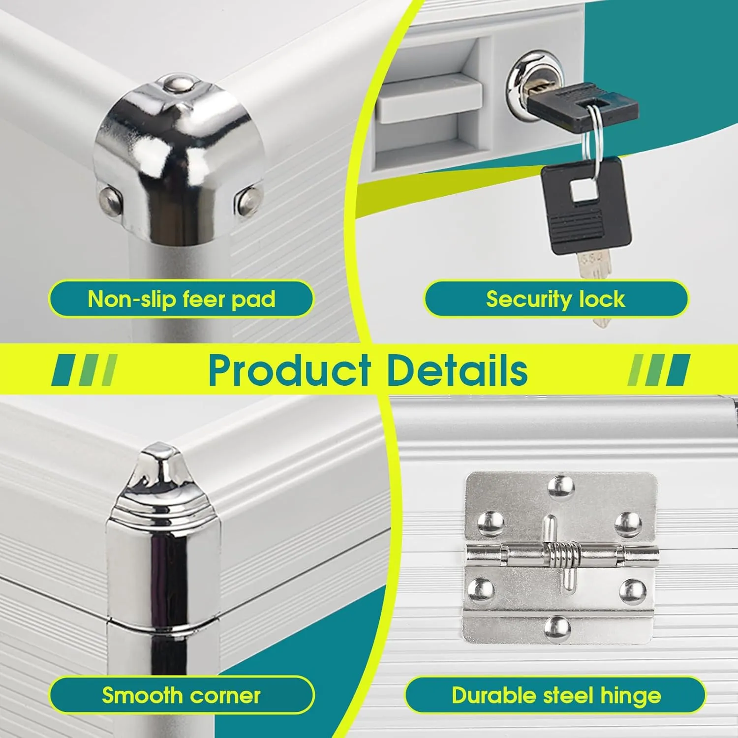 Medicine Lock Box,locking medicine box, Security Lock Boxes【Medium 12 x 7.68 x 7.87 Inch with removable storage pocket】,lock box, First Aid Key Safe Box,Lock Box for Medication