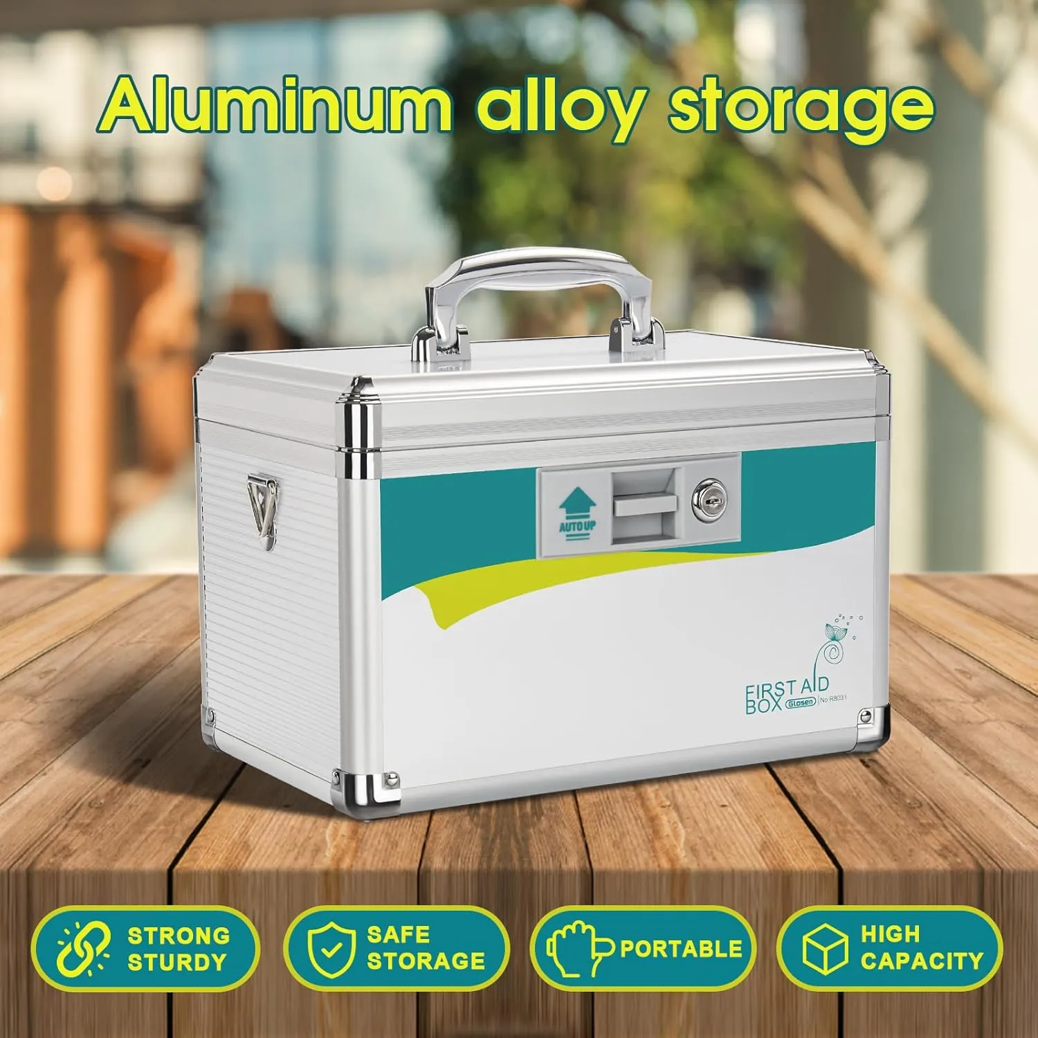 Medicine Lock Box,locking medicine box, Security Lock Boxes【Medium 12 x 7.68 x 7.87 Inch with removable storage pocket】,lock box, First Aid Key Safe Box,Lock Box for Medication