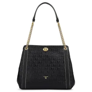 Medium Monogram Leather Hobo - Black