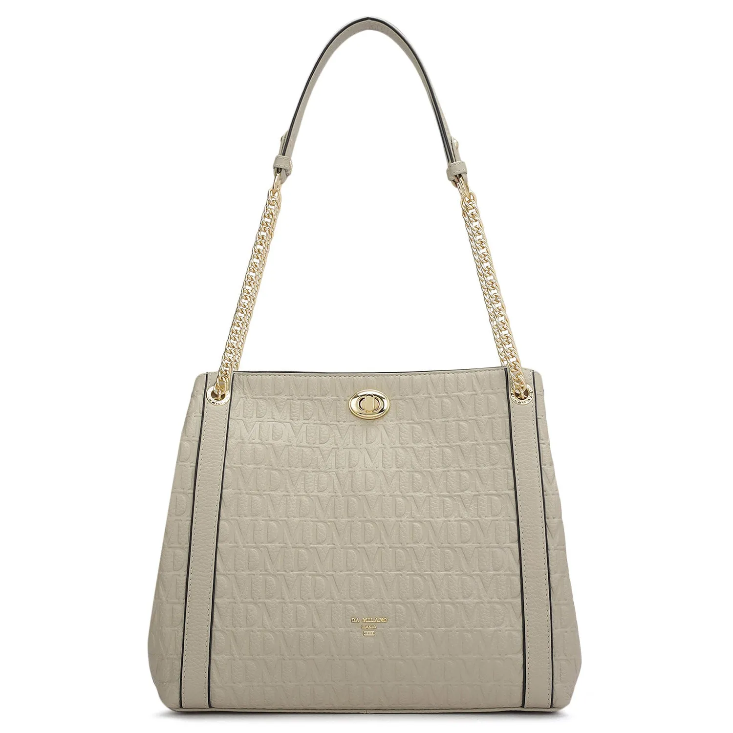 Medium Monogram Leather Hobo - Khaki