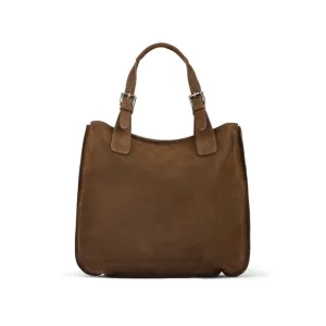 Megan Nubuck Hobo Handbag - Brown