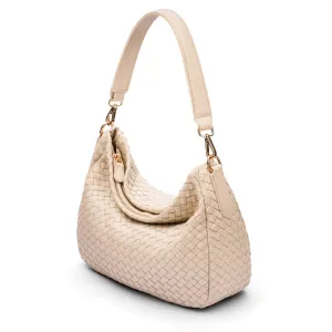 Melissa Slouchy Leather Woven Bag - Ivory