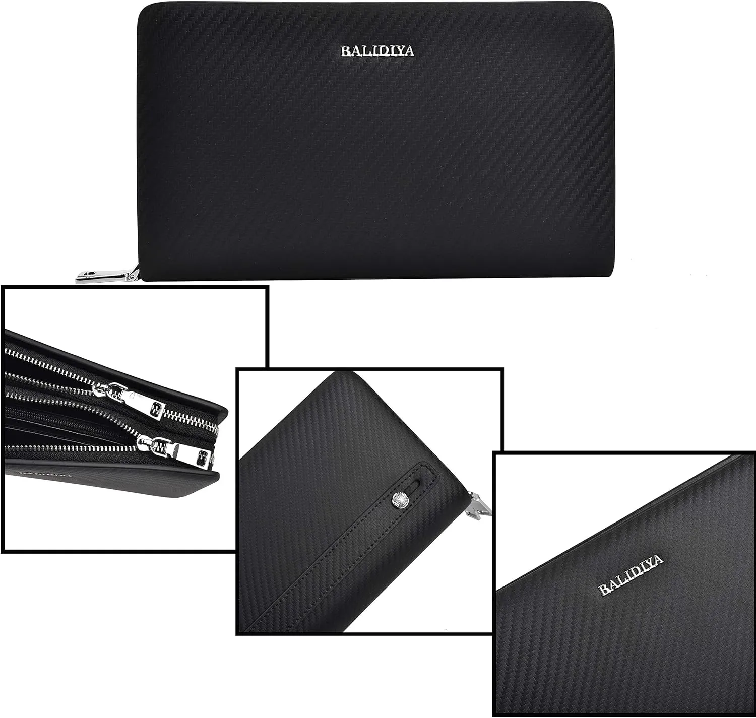 Men Clutch Bag Genuine Leather Wallet Long Purse Business Card Holder Case…