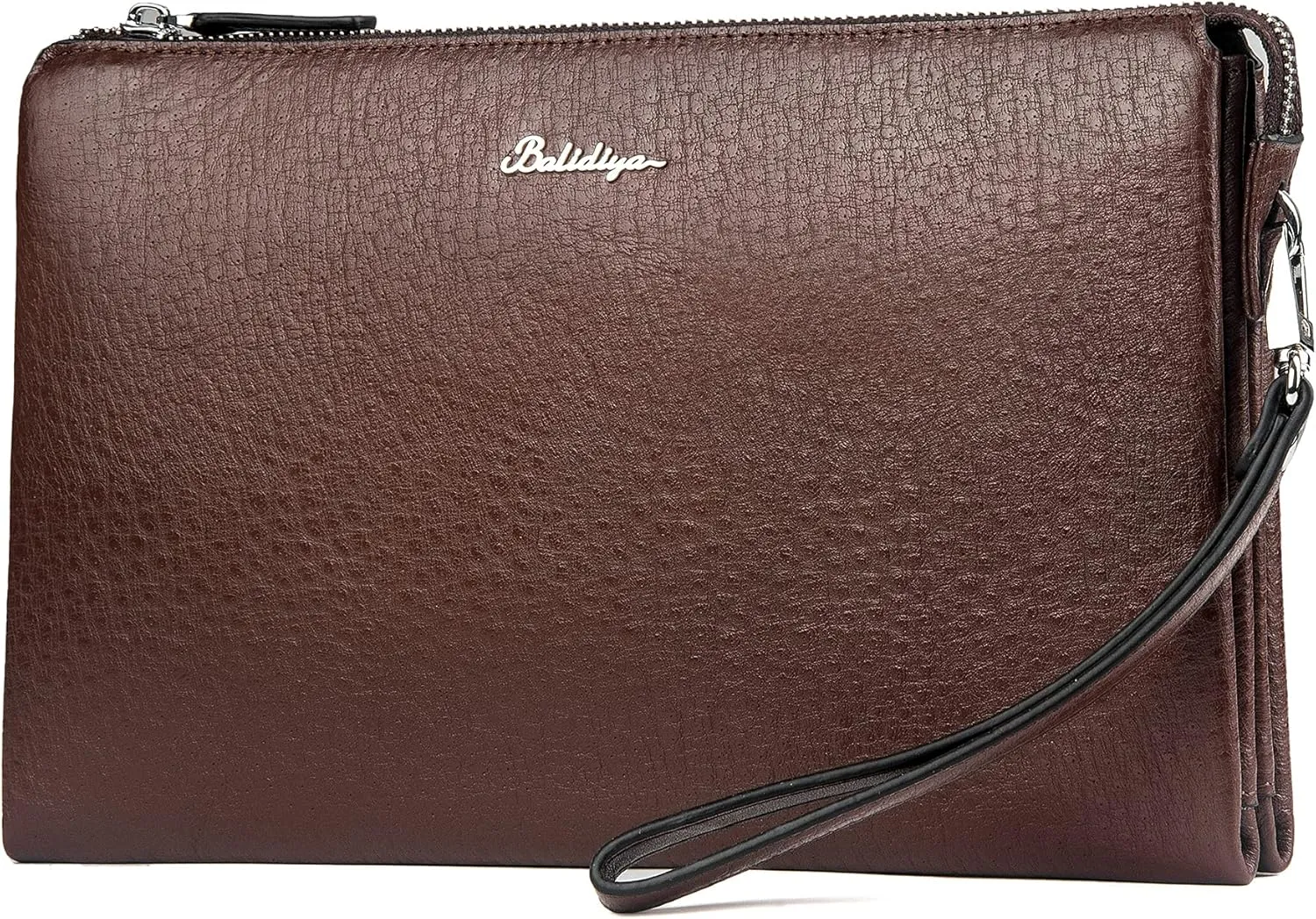 Men Clutch Bag Purse Leather Wallets Wristlet Handbag Business Zipper