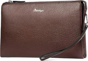 Men Clutch Bag Purse Leather Wallets Wristlet Handbag Business Zipper