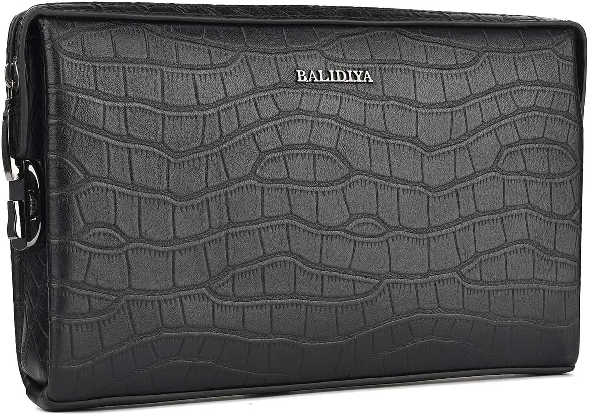 Men Clutch Bags Genuine Leather Purse Wallet Large Capacity Business Card Organizer Purse…