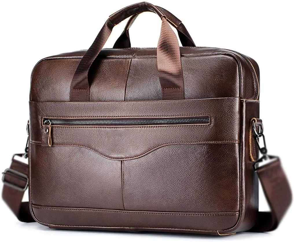 Men Genuine Leather Handbag Male Business Briefcase For LaptopReal Cowhide Leather Shoulder Bag
