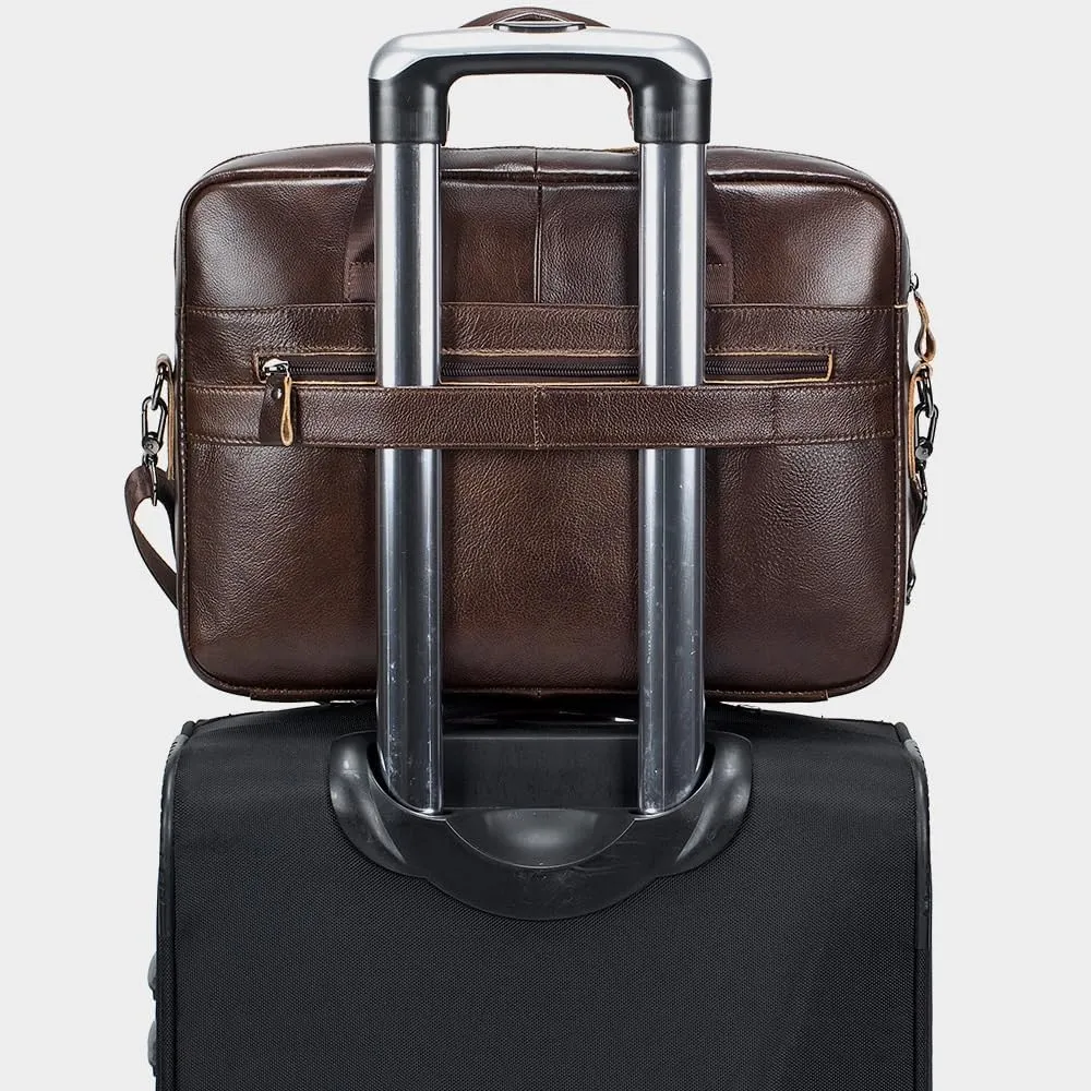 Men Genuine Leather Handbag Male Business Briefcase For LaptopReal Cowhide Leather Shoulder Bag