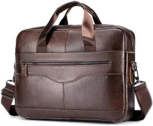 Men Genuine Leather Handbag Male Business Briefcase For LaptopReal Cowhide Leather Shoulder Bag