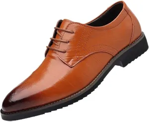 Men Oxfords Men's Fashion Shoes Classic Pointed Toe Lace Up Low Top Leather Dress Brogue Tuxedo Classic Patent Leather Dress Shoes