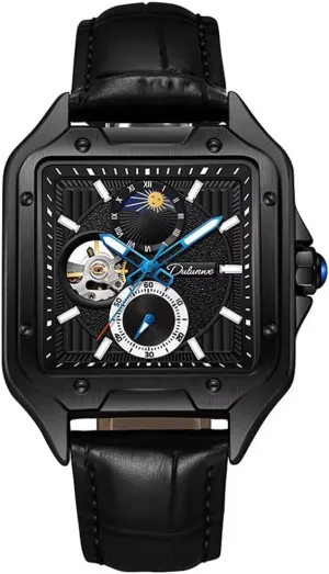 Men Wristwatch Luxury Mechanical Luminous Chronograph Square Watches Man New Sport Waterproof Business Automatic Casual Moon Phase Clock