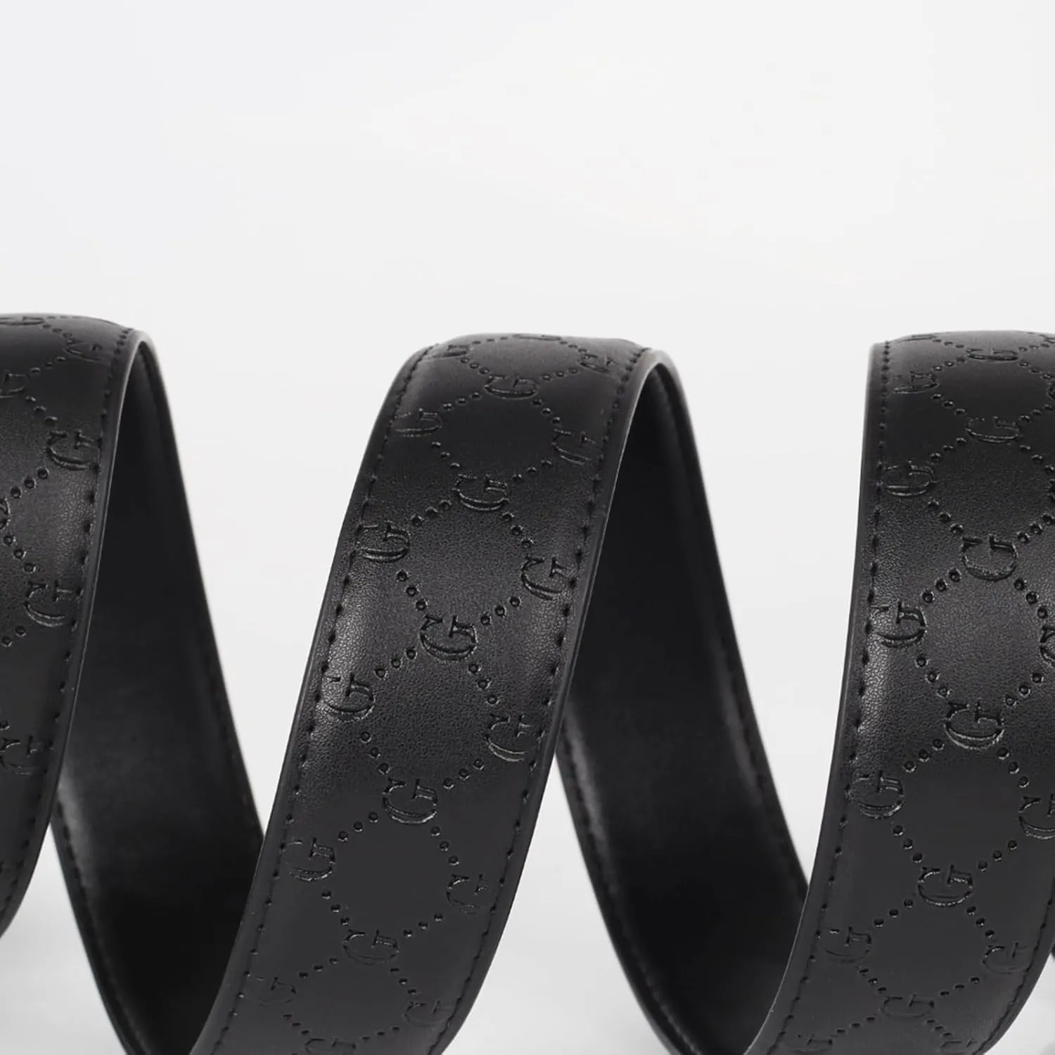Men&Womens Leather Dress Belt Business Automatic Buckle Belt Color:Black Silver Gold