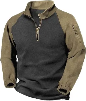 Mens 2023 Fall Winter Pullover Thermal 1/4 Zip Winter Outdoor Warm Sweater Lightweight Long Sleeve Sweatshirts
