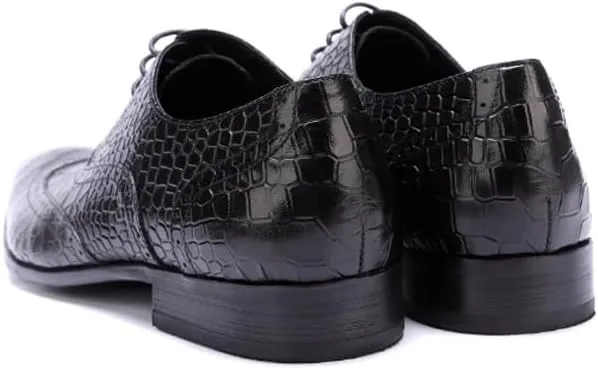 Men's Alligator Crocodile Print Oxfords Fashion Lace Up Dress Shoes Casual Work Office Comfortable Business Shoes