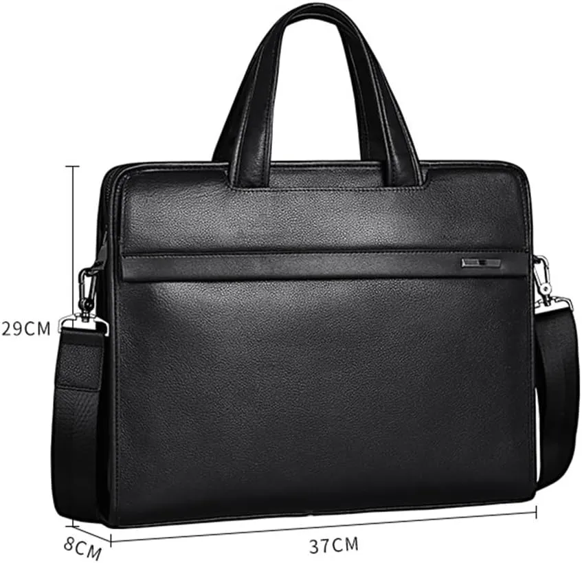 Men's Bag Leather Men's Handbag Cowhide Computer Bag 14 Inch Business Briefcase