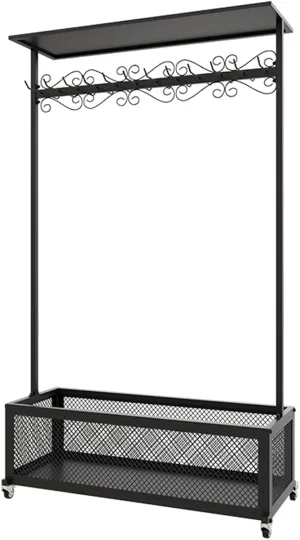 Men's Belt Display Stand, Tie Racks, Floor Standing Retail Business Organizer Racks, Multi-Functional Shawls Purse Handbag Scarf Umbrella Storage Commercial Shelves (Color : Black, Size : 9