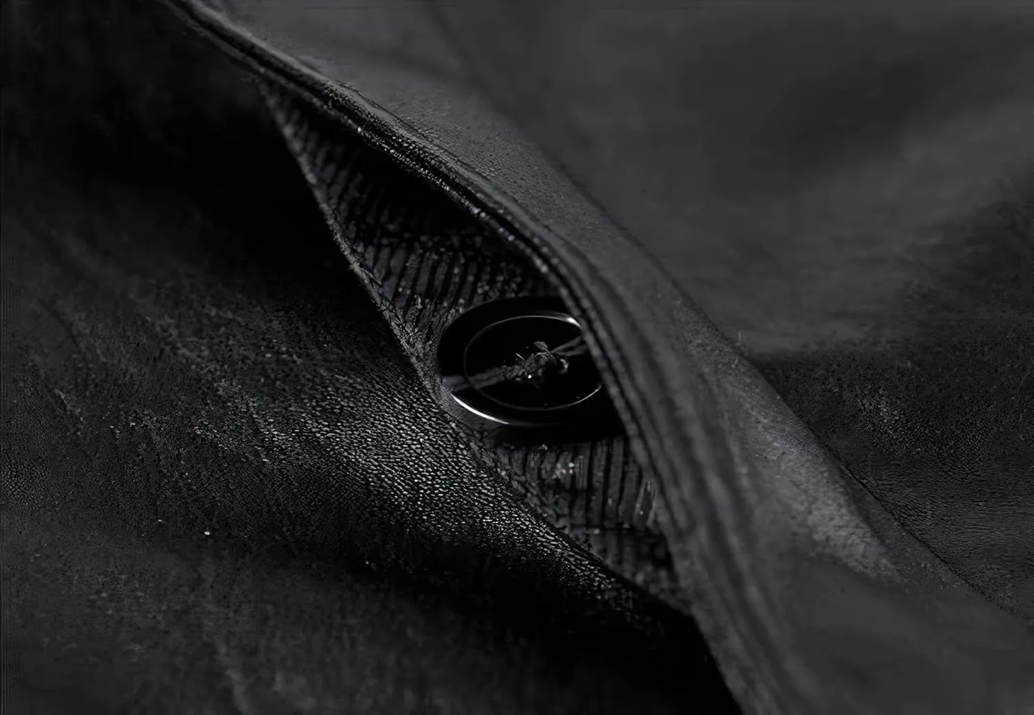 Mens Black Sheepskin Leather Stand Collar Single Breasted Coat - Faux Fur Lining Casual Business Long Trench Coat For Men