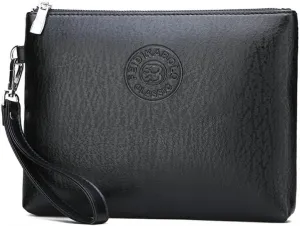 Men's Black Wristlet Envelope Clutch Bag