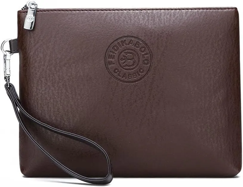 Men's Black Wristlet Envelope Clutch Bag