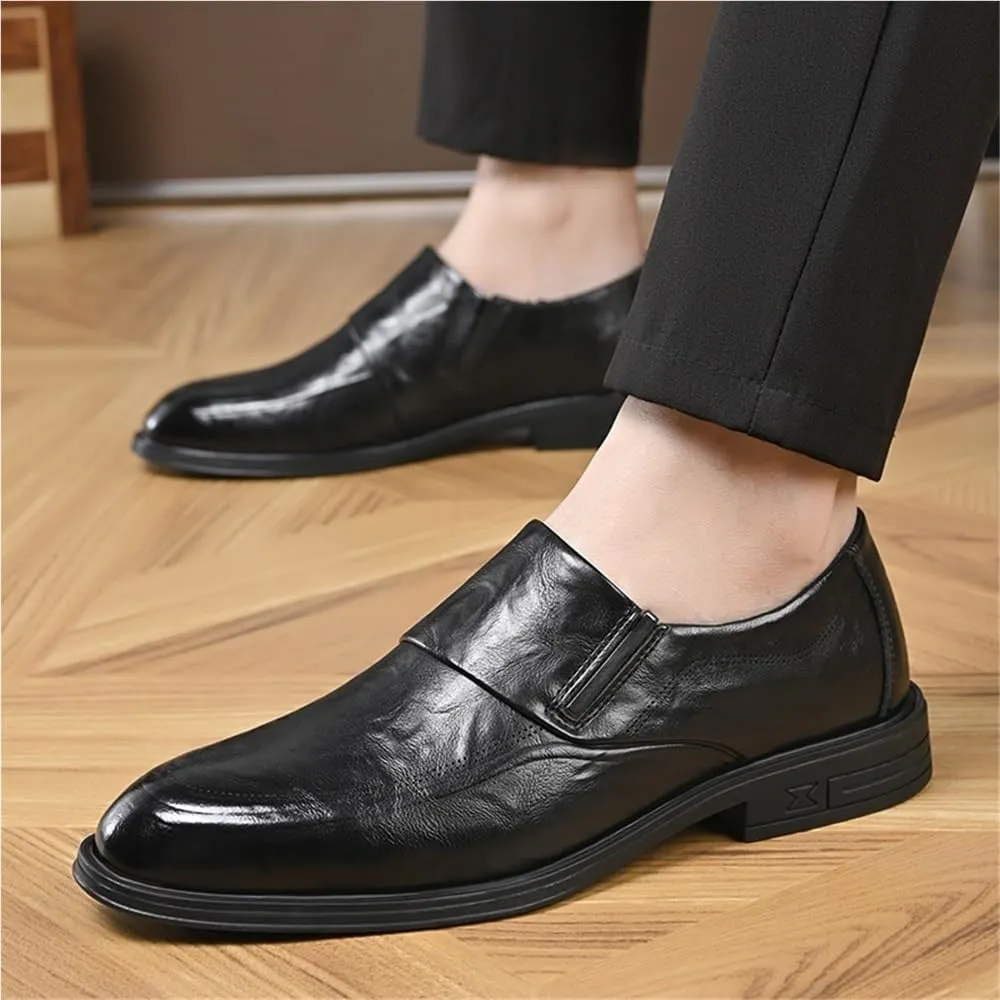 Mens Business Dress Shoes Classic Comfortable Leather British Style Oxfords Daily Casual Slip Resistant