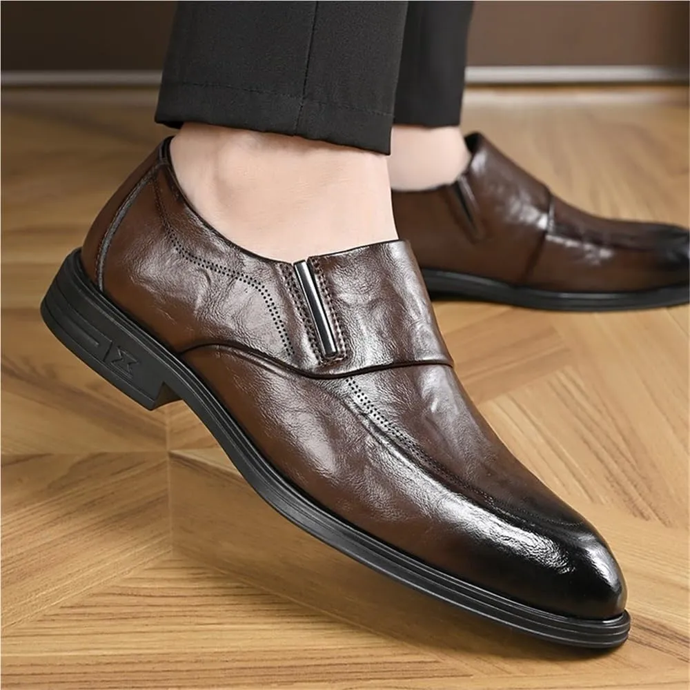 Mens Business Dress Shoes Classic Comfortable Leather British Style Oxfords Daily Casual Slip Resistant