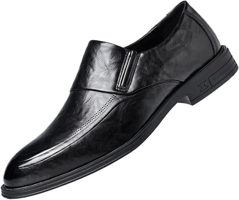 Mens Business Dress Shoes Classic Comfortable Leather British Style Oxfords Daily Casual Slip Resistant