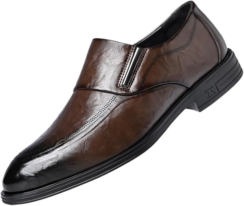 Mens Business Dress Shoes Classic Comfortable Leather British Style Oxfords Daily Casual Slip Resistant