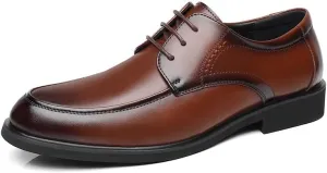 Men's Casual Business Oxford Shoes Vintage Hand Formal Dress Shoes Height Increasing Non-Slip Softsole Walking Derby Shoes for Men