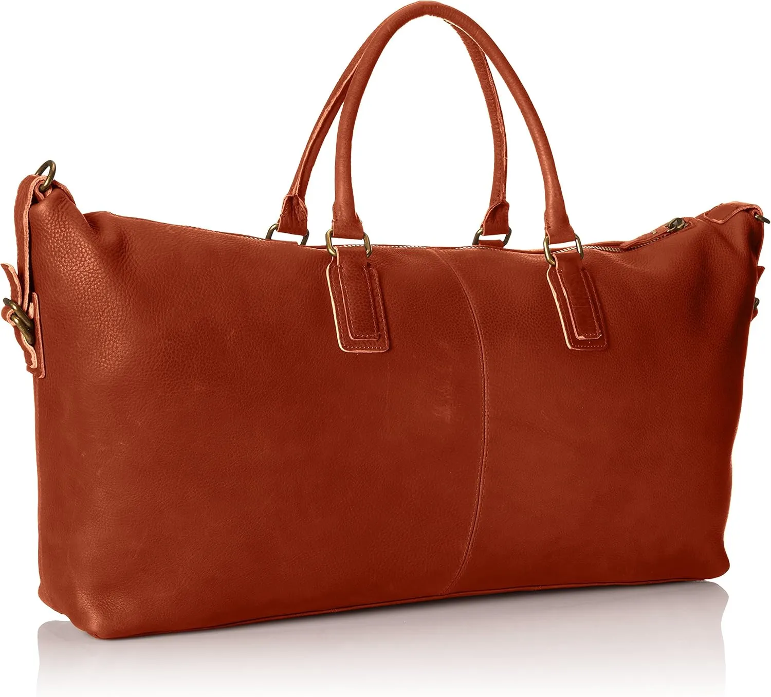 Men's Classic Leather Weekender Bag, Tan, One Size