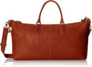 Men's Classic Leather Weekender Bag, Tan, One Size