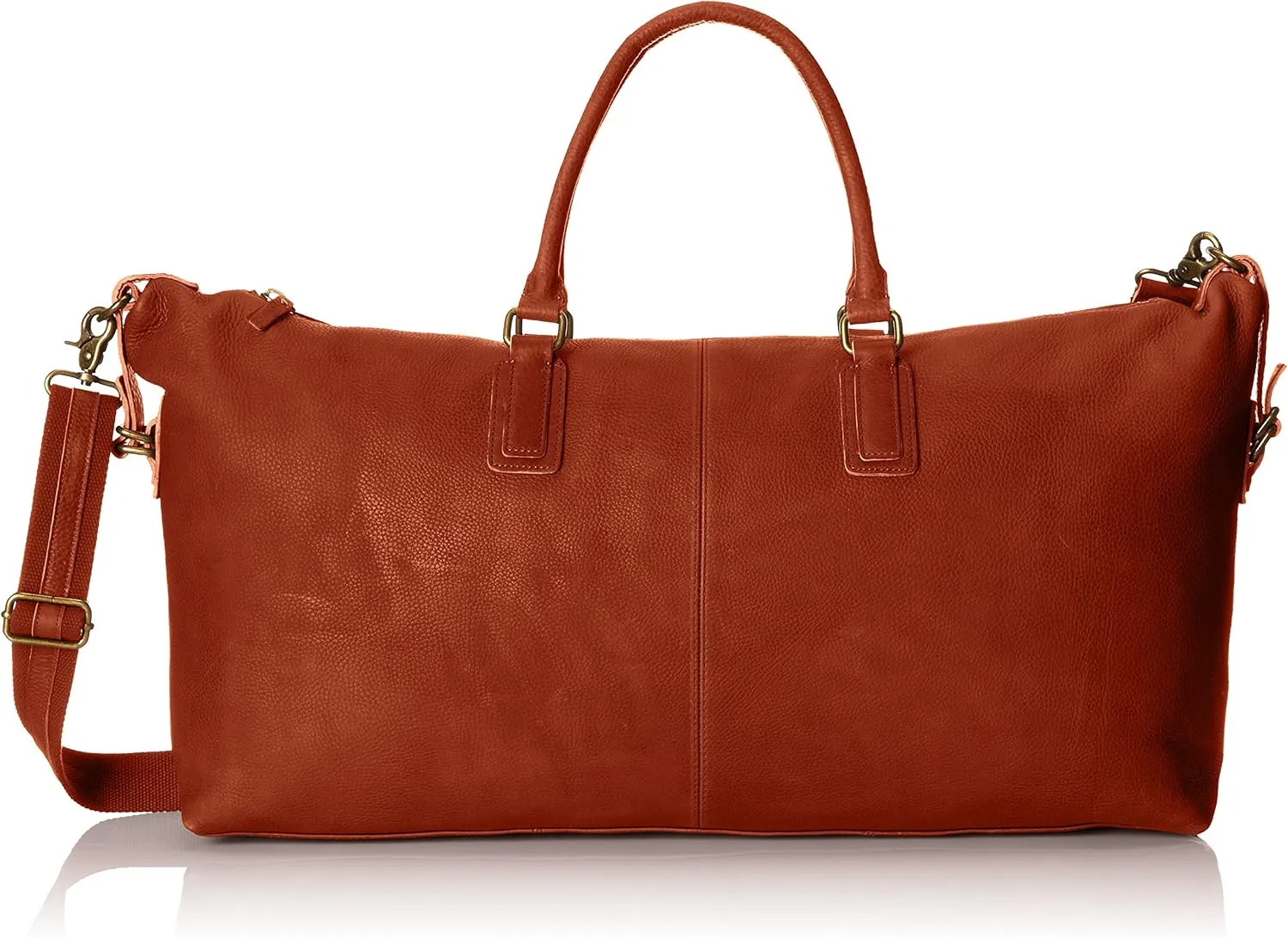 Men's Classic Leather Weekender Bag, Tan, One Size