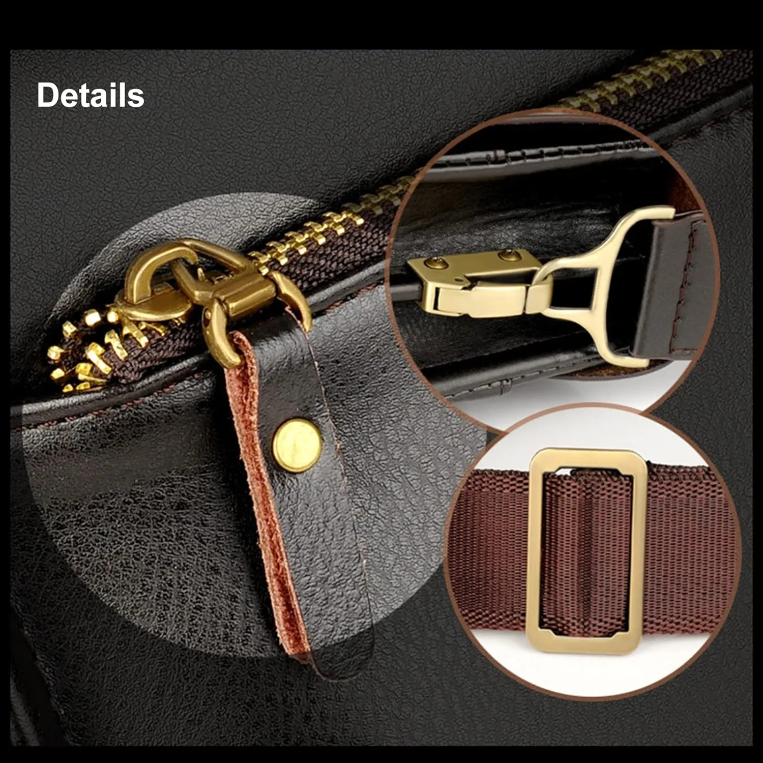 Mens Crossbody Bag, Leather Messenger Shoulder Bag for Women Men Purse Travel Work Business
