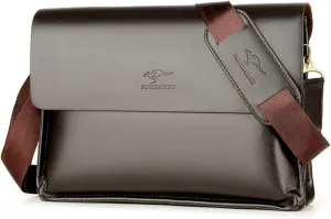 Mens Crossbody Bag, Leather Messenger Shoulder Bag for Women Men Purse Travel Work Business