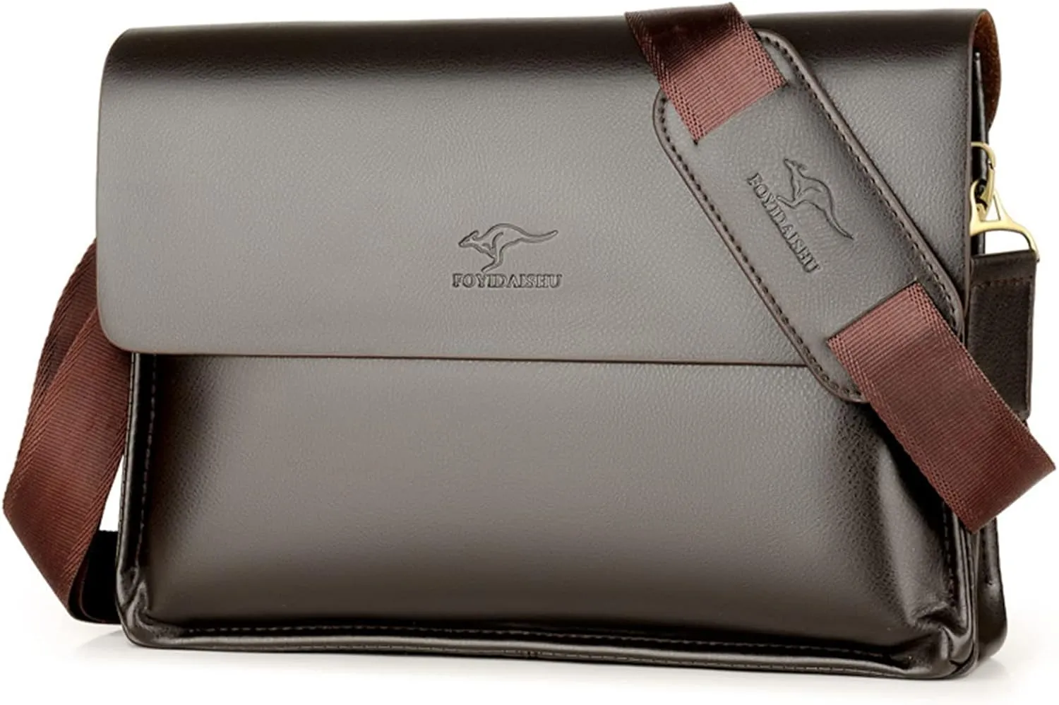 Mens Crossbody Bag, Leather Messenger Shoulder Bag for Women Men Purse Travel Work Business