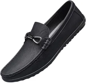 Men's Dress Formal Shoes Italian Leather Business Slip-on Round Toe Anti-Slip Classic