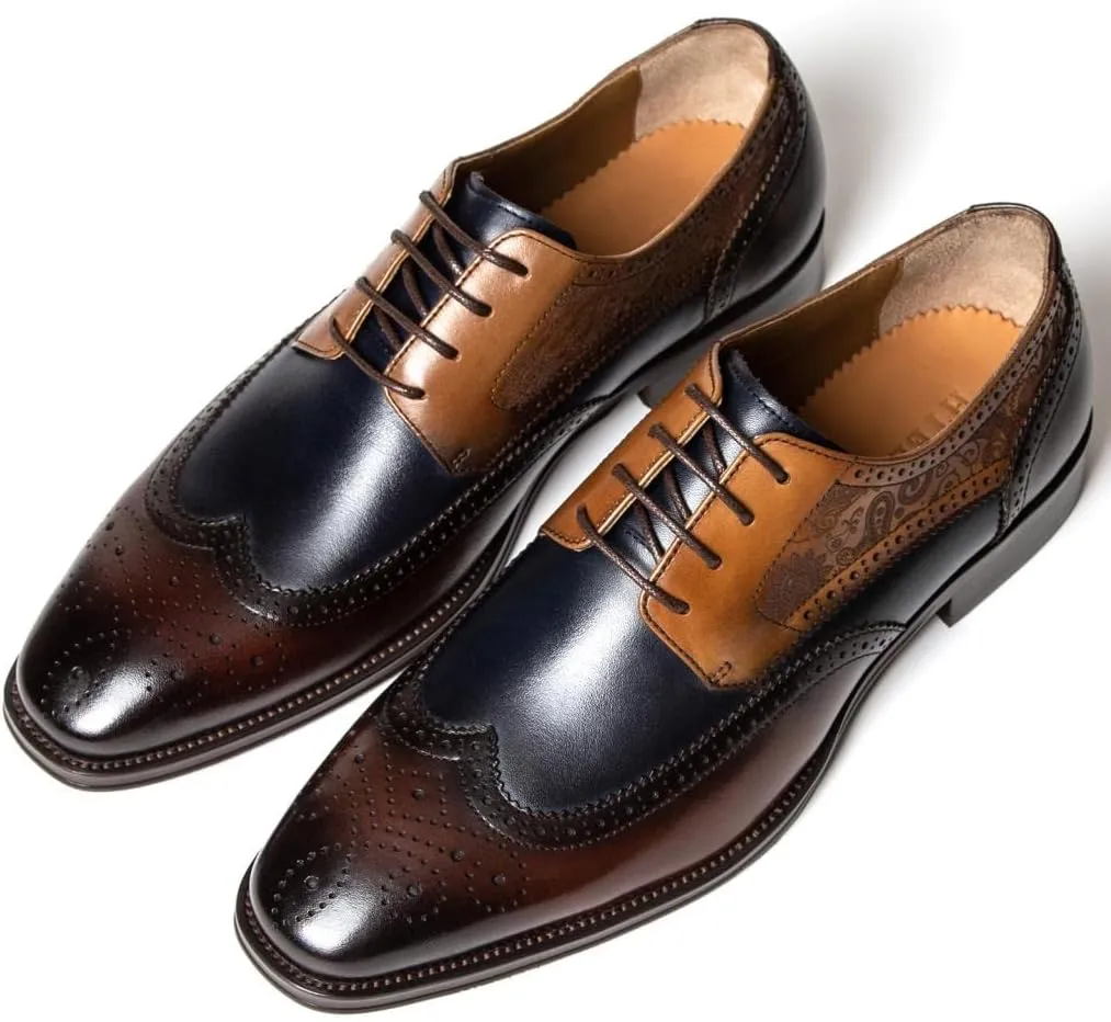Men's Dress Oxfords Shoes Laces Up for Mens Business Formal Wedding Comfortable Shoes
