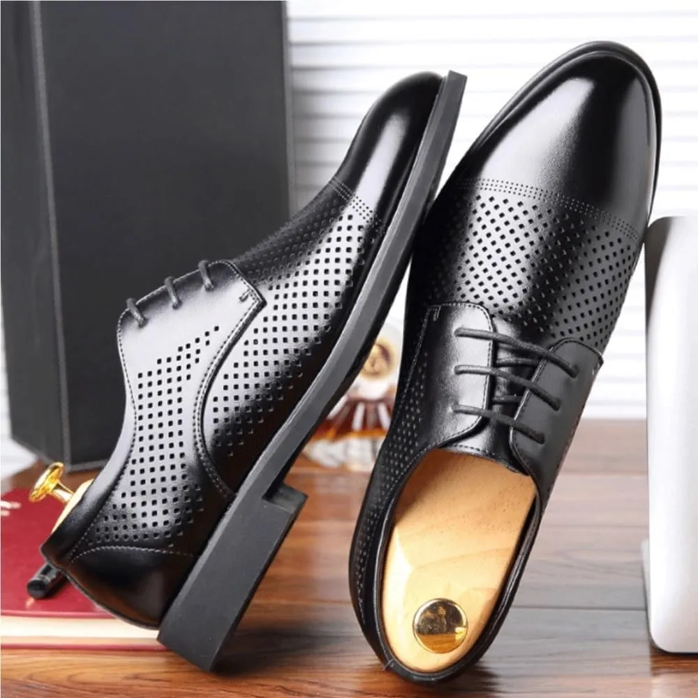 Mens Elevator Dress Shoes 6CM Height Increase Business Formal Leather British Style Wedding Suit Comfortable Shoes