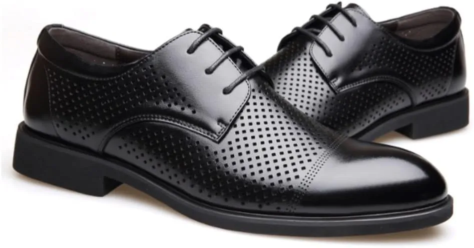 Mens Elevator Dress Shoes 6CM Height Increase Business Formal Leather British Style Wedding Suit Comfortable Shoes