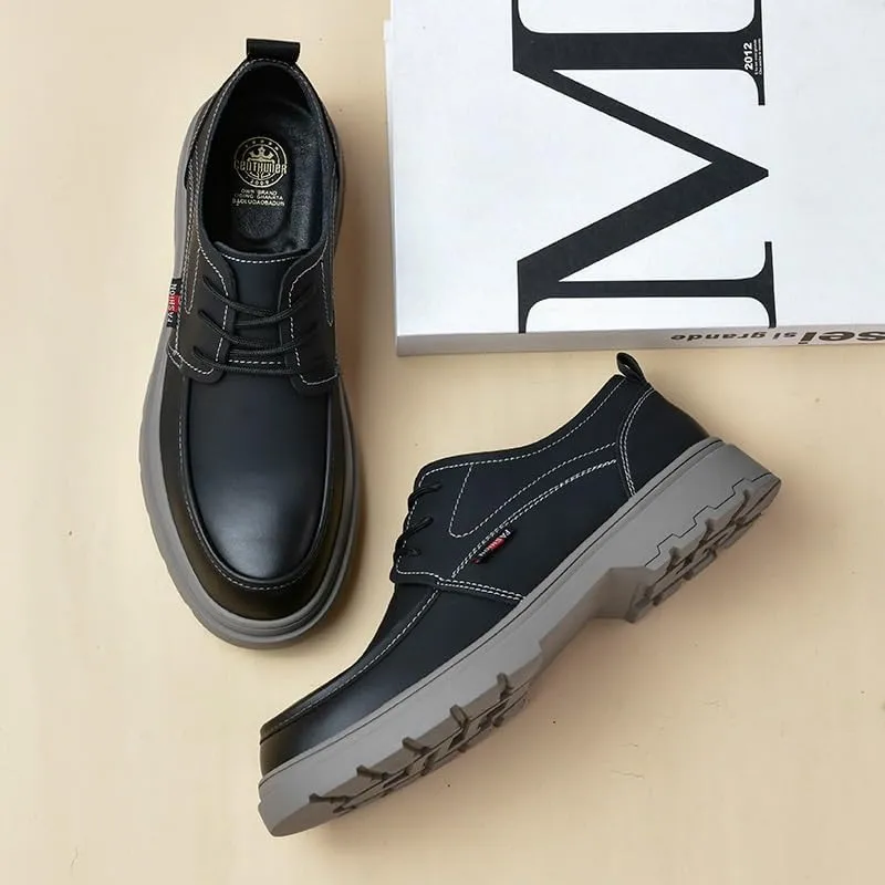Men's Genuine Leather Low Oxford Brogue Business Shoes Retro Comfortable Business Non-Slip Softsole Walking Dress Shoes