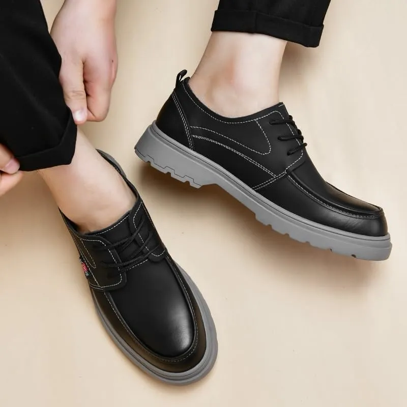 Men's Genuine Leather Low Oxford Brogue Business Shoes Retro Comfortable Business Non-Slip Softsole Walking Dress Shoes