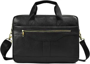 Men's Handbag Computer Bag Cowhide Single Shoulder Crossbody Bag Leather Handbag Business Trip Briefcase