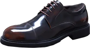 Men's Lace Up Derbys, Genuine Leather School Uniform Shoe Smart Office Work Formal Shoes for Male