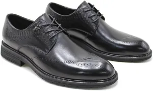 Men's Leather Men's Shoes Business Formal Wear Men's Leather Shoes High-end Top Layer Cowhide Brogue Carved Derby Shoes(Black,41)