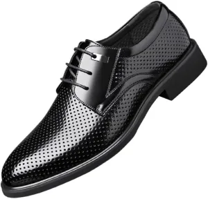 Mens Loafers All-Day Comfort Modern Leather Business Casual Scale Pattern Comfort Formal Shoes Classic Business Lace Up Dress Shoes