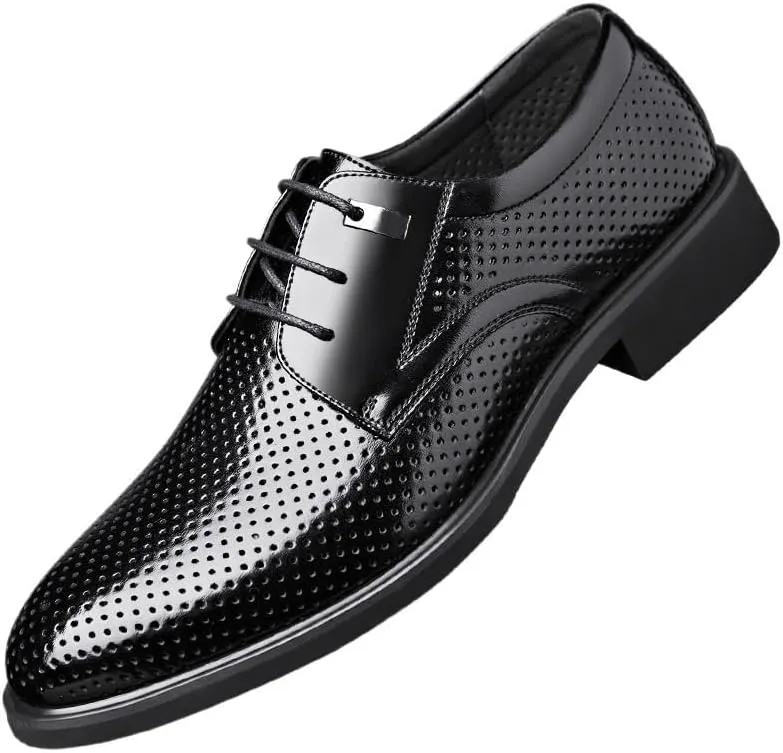 Mens Loafers All-Day Comfort Modern Leather Business Casual Scale Pattern Comfort Formal Shoes Classic Business Lace Up Dress Shoes
