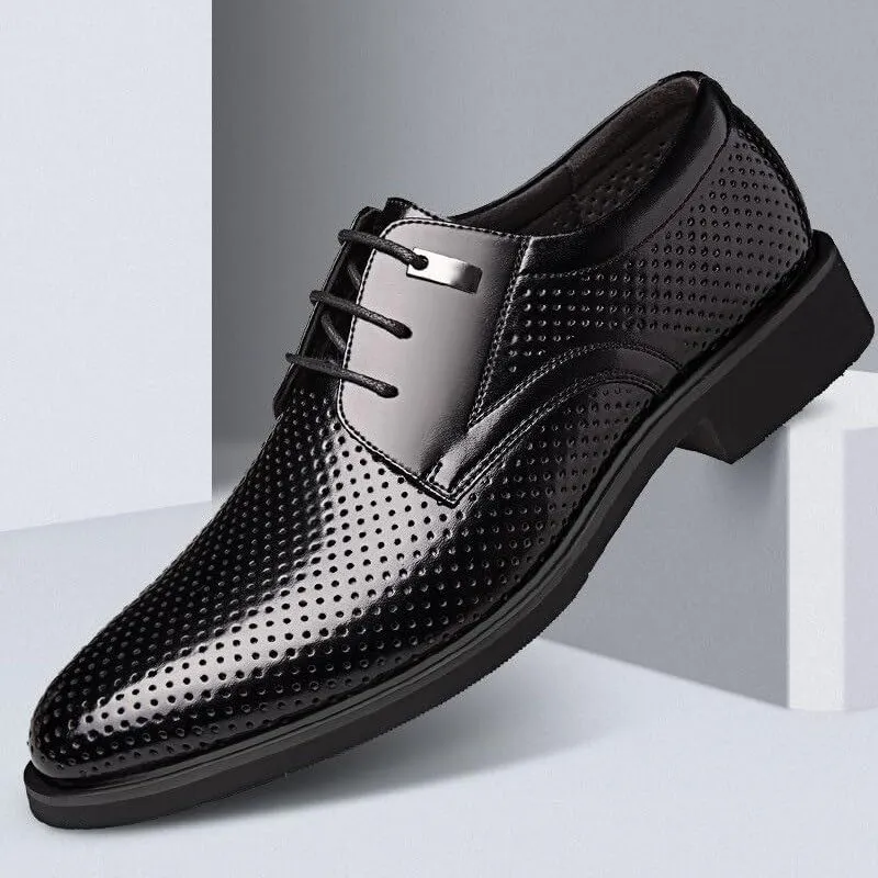 Mens Loafers All-Day Comfort Modern Leather Business Casual Scale Pattern Comfort Formal Shoes Classic Business Lace Up Dress Shoes