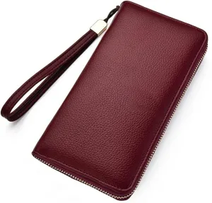 Men's Long Handbags Metal Decoration Multifunctional Large Capacity With Handle Strap Handbag Zipper Wallet purse