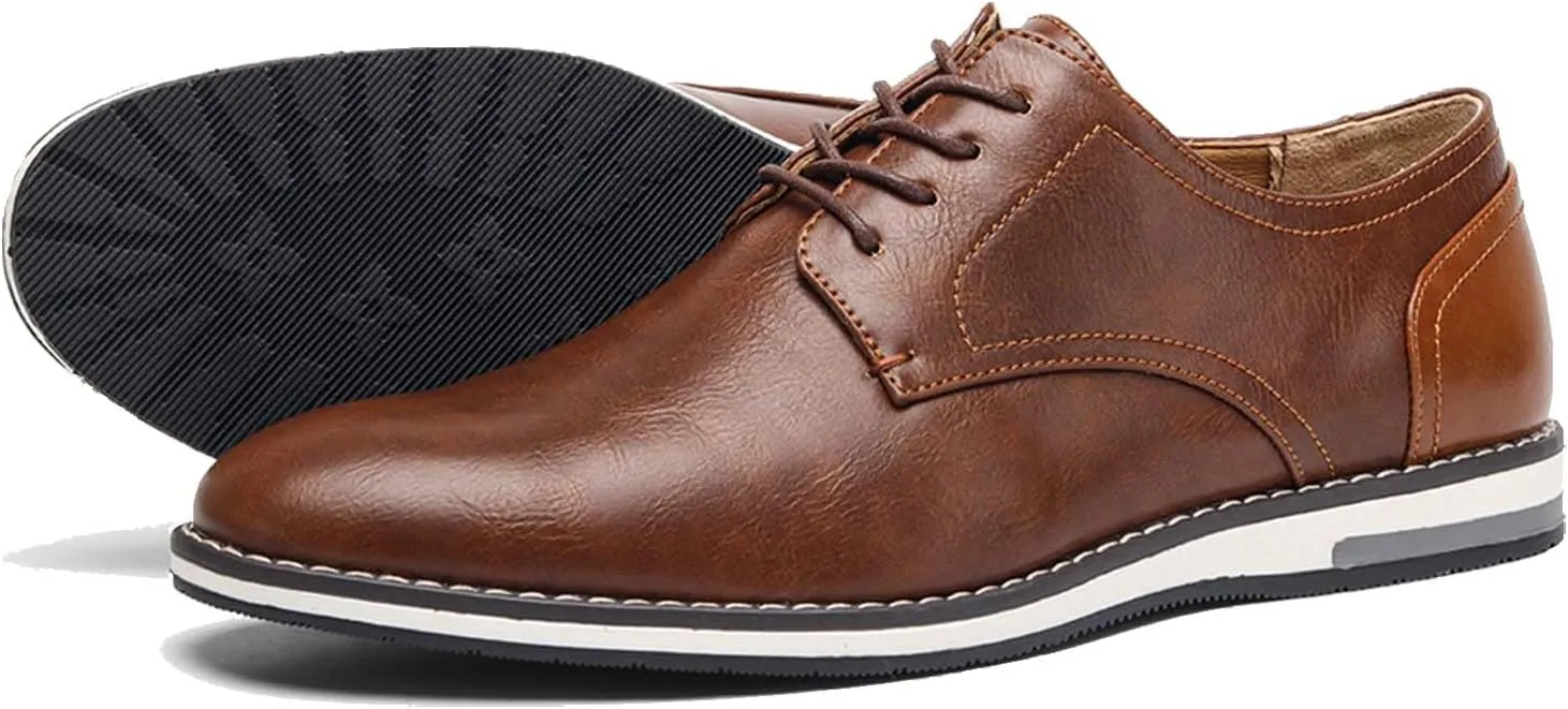 Men's Orthopedic Dress Shoes Business Oxford Derby Shoes Casual Leather Walking Flats