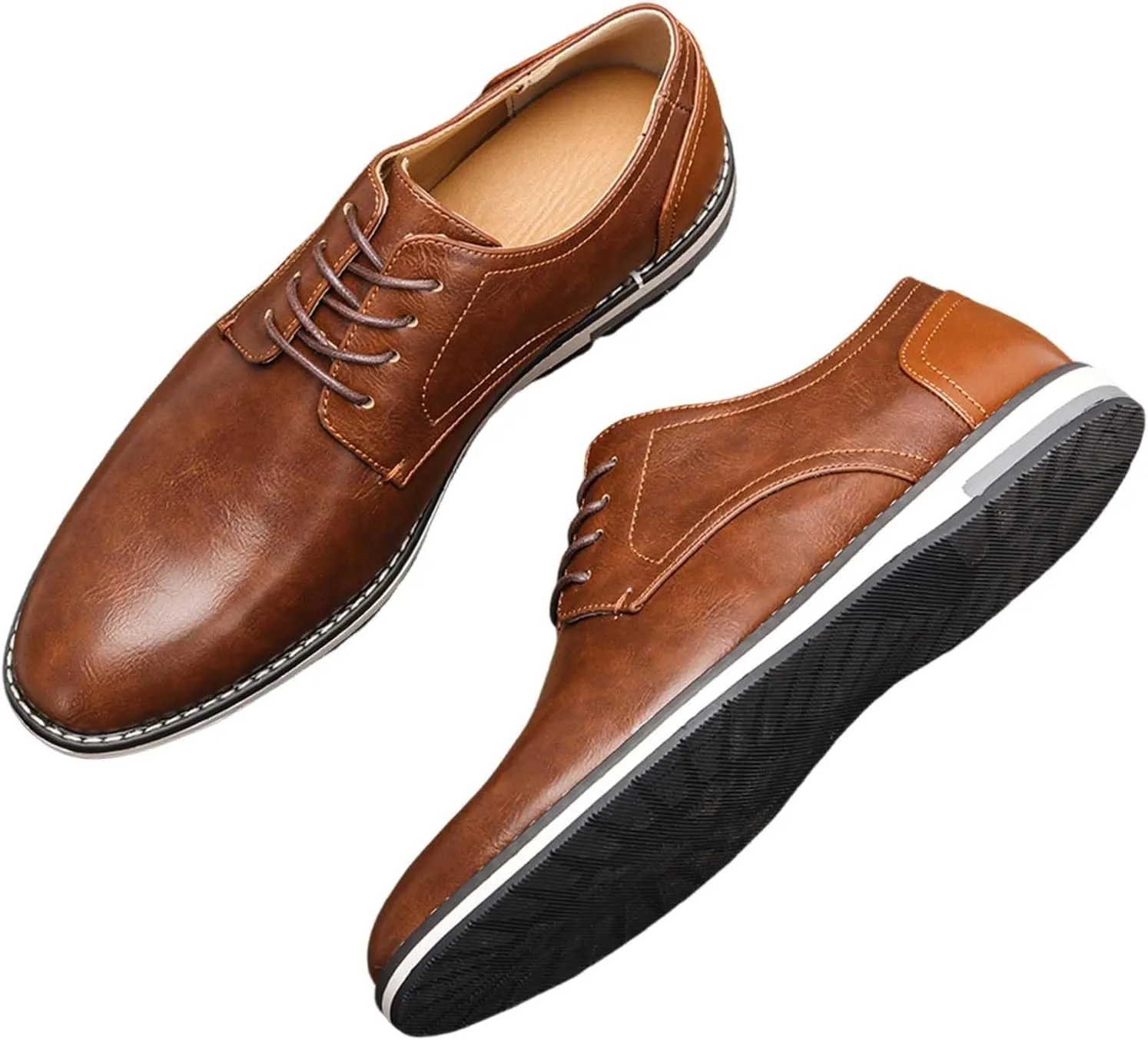 Men's Orthopedic Dress Shoes Business Oxford Derby Shoes Casual Leather Walking Flats